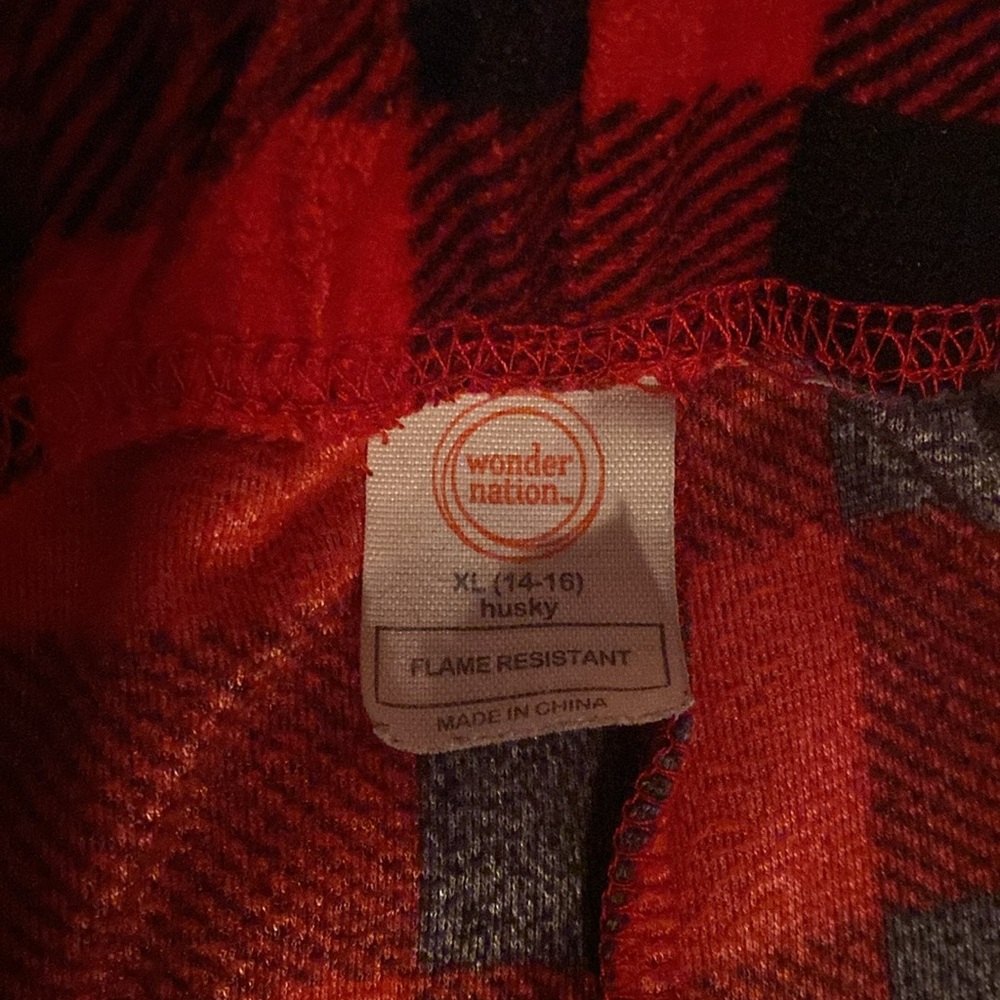 XL Wonder Nation Red Plaid Pajama Pants - Picture 2 of 3